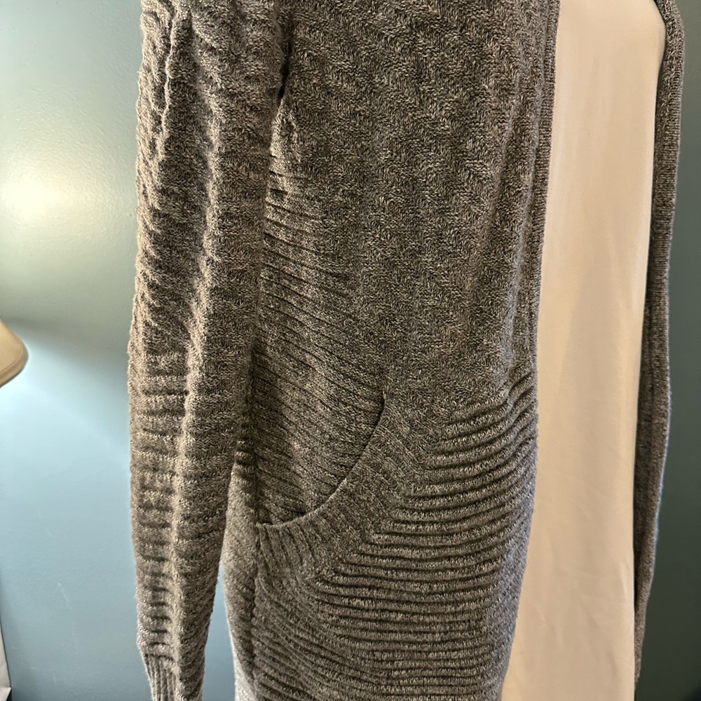 Lululemon As Promised Elegant Heather Gray Hooded Cardigan Medium - Picture 8 of 10